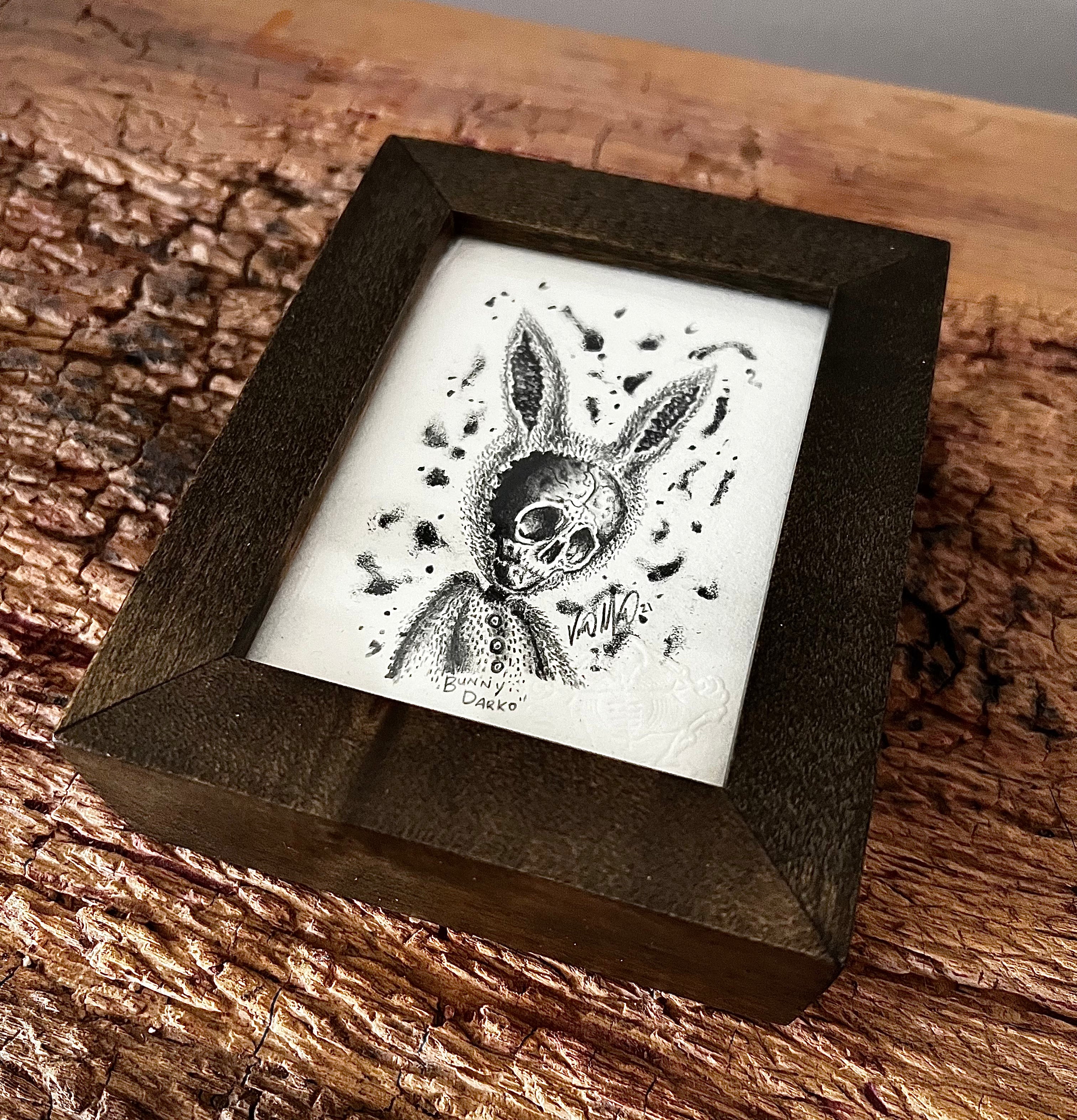 FRAMED MINIATURE "Bunny Darko" Original Drawing / Shipping Included