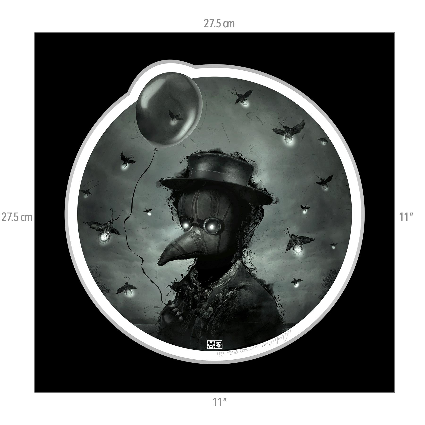 "Black Celebration"  Oval Variant with SHIPPING INCLUDED