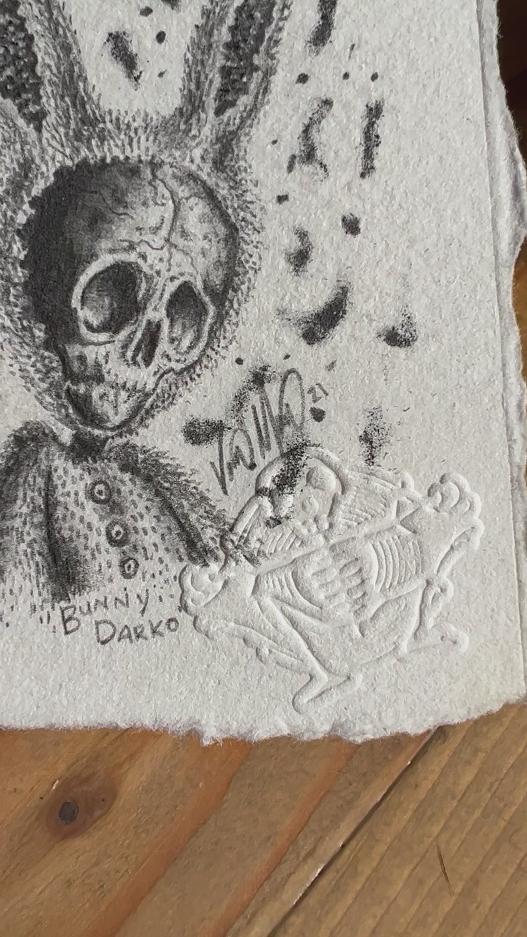 FRAMED MINIATURE "Bunny Darko" Original Drawing / Shipping Included