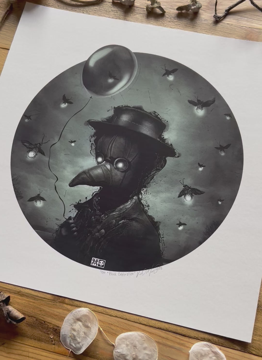 "Black Celebration"  Oval Variant with SHIPPING INCLUDED
