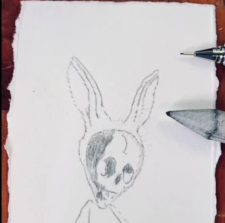 FRAMED MINIATURE "Bunny Darko" Original Drawing / Shipping Included