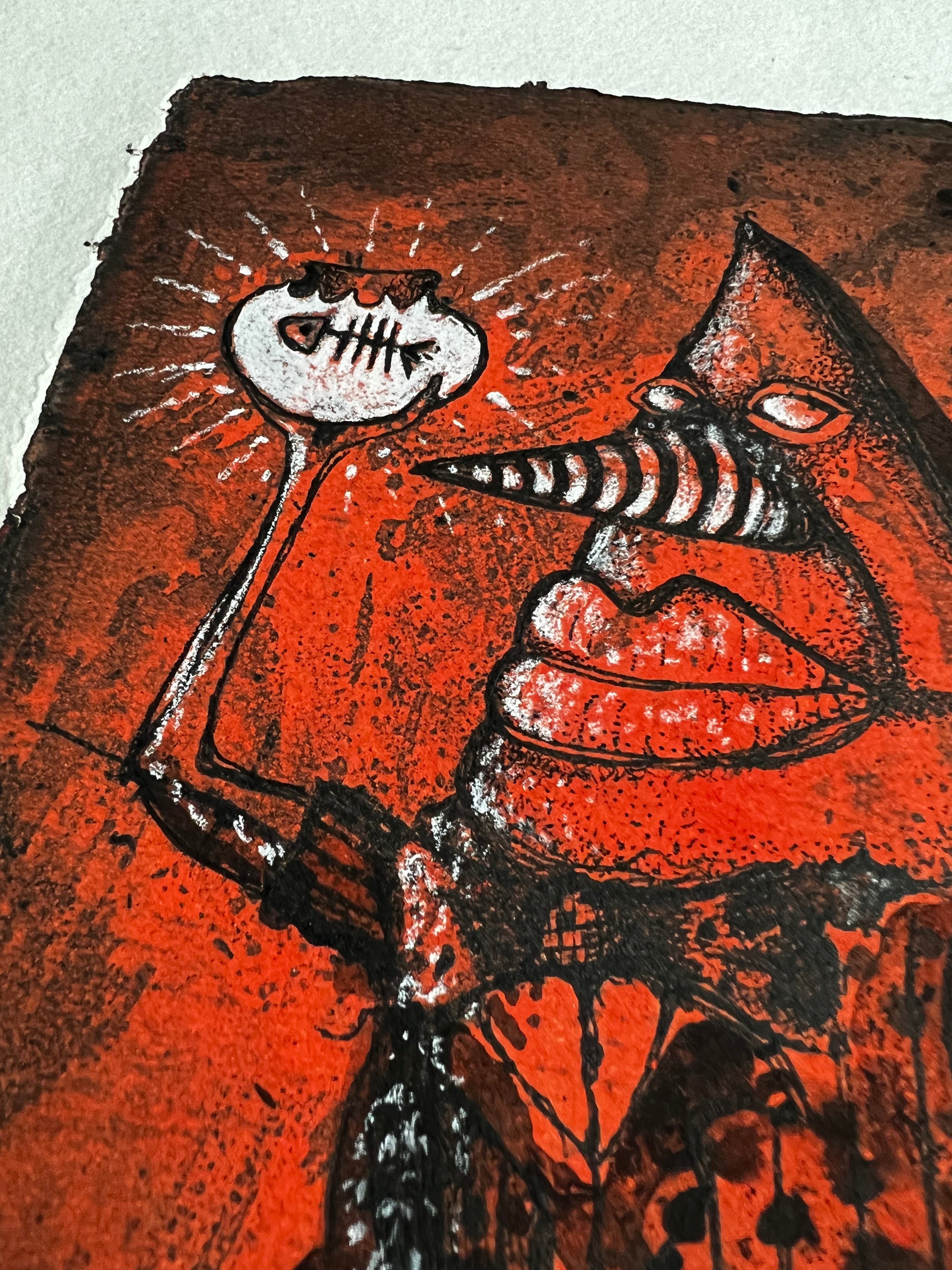 Halloween Goblin Etching from 2001 repainted in 2022