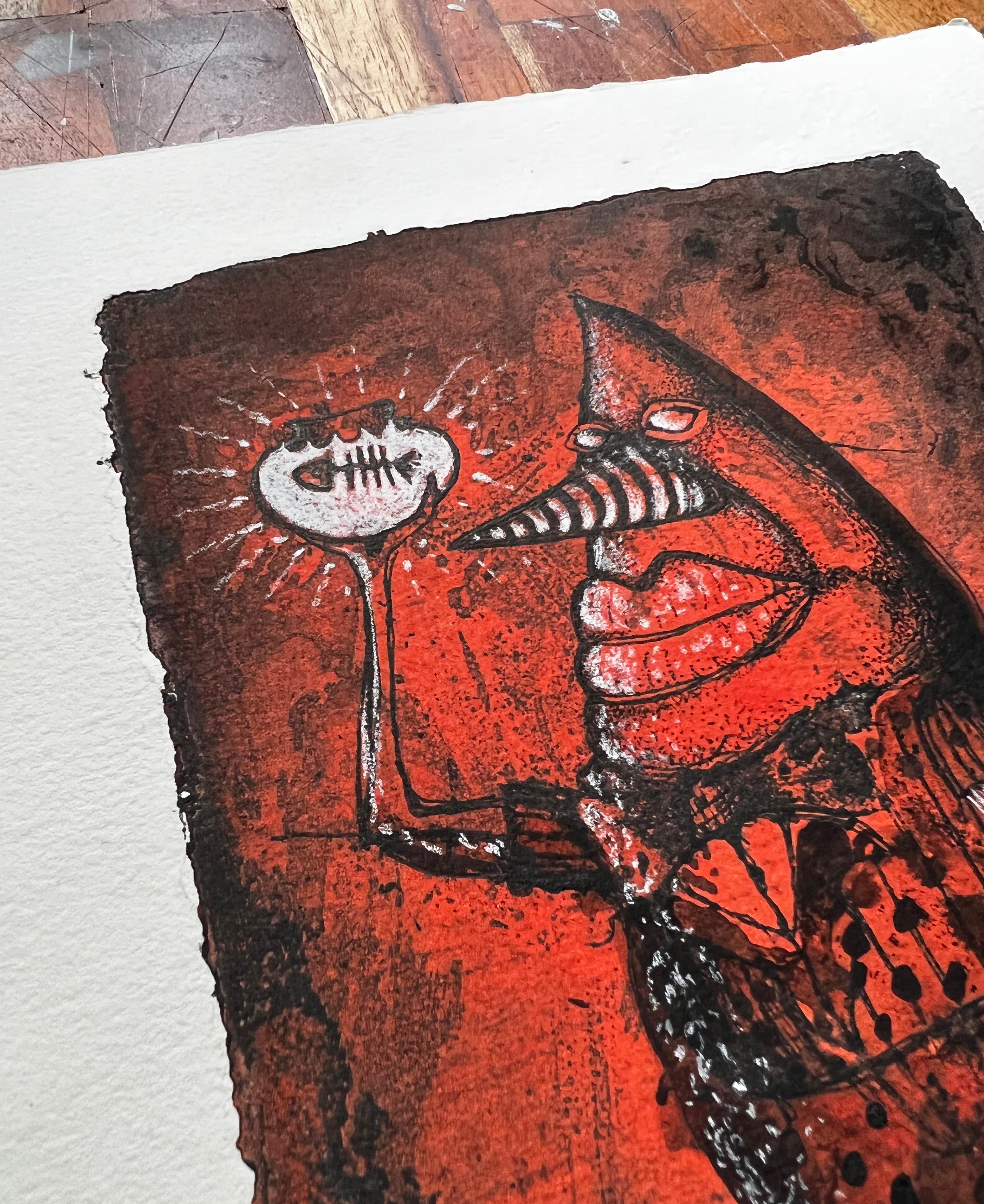 Halloween Goblin Etching from 2001 repainted in 2022