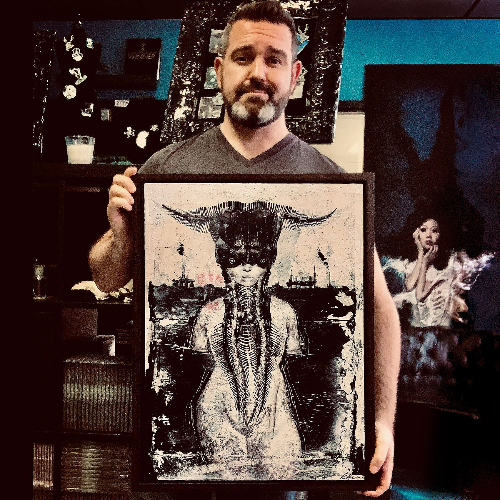 Leviathena ~ One of a Kind Mixed Media