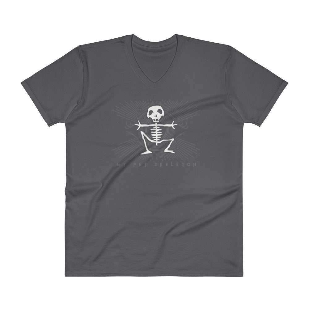 V-Neck T-Shirt "My Pet Skeleton" Official Logo