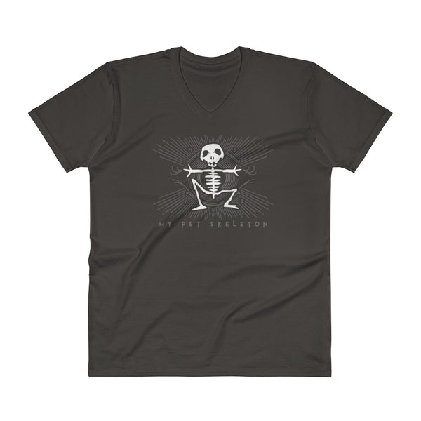 V-Neck T-Shirt &quot;My Pet Skeleton&quot; Official Logo