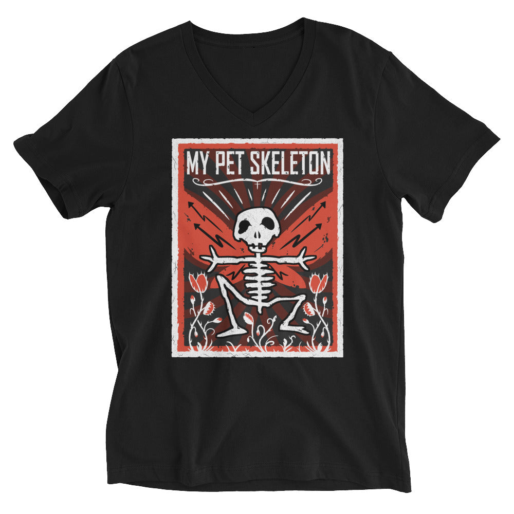 SkeleTRAP! ~ Unisex Short Sleeve V-Neck T-Shirt